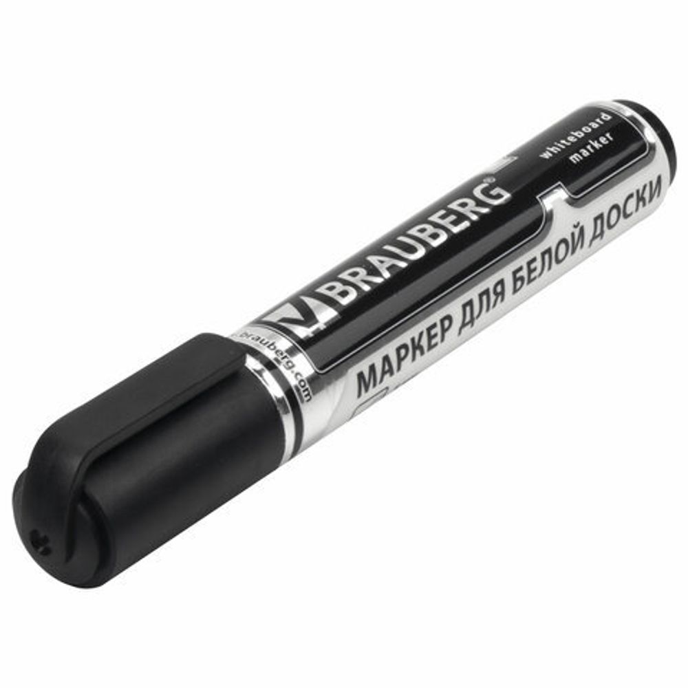 Маркер стираемый для белой доски ЧЕРНЫЙ, BRAUBERG "Neo", ЧЕРНЫЙ, с клипом, 5 мм, 150487