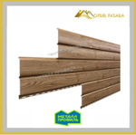 Сайдинг металлический L -Брус ХL ECOSTEEL Текстурированный 0,5мм Кедр (в наличии)