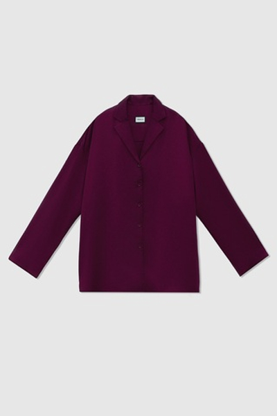 Рубашка из атласа винного цвета