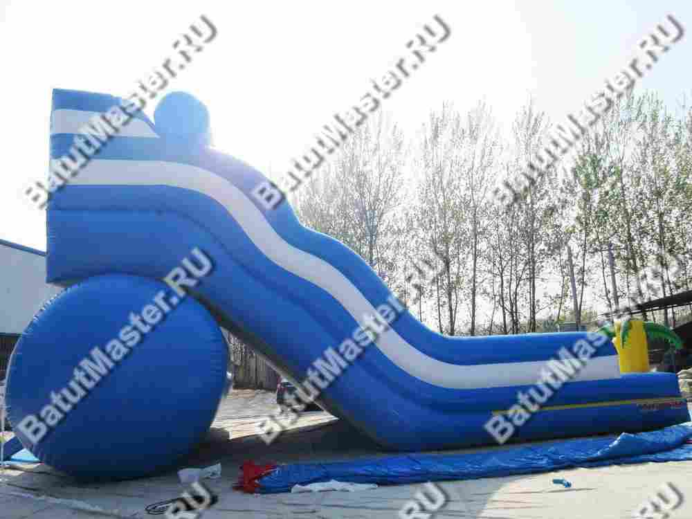 Большой надувной батут-горка "Волна - 2" 10*6*5 м