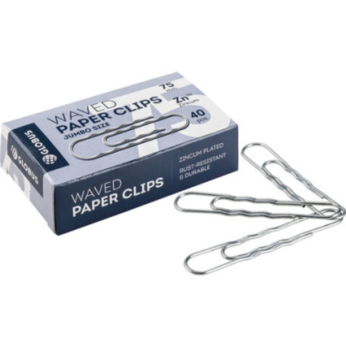 Скрепки 75 мм, оцинкованные, гофрированные, 40 шт., в картонной коробке И