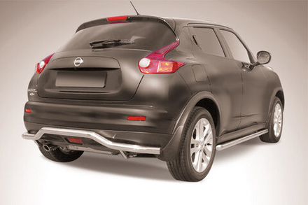 Защита заднего бампера (нержавейка) Nissan Juke 4WD (2010-2014) d57 волна (черный)
