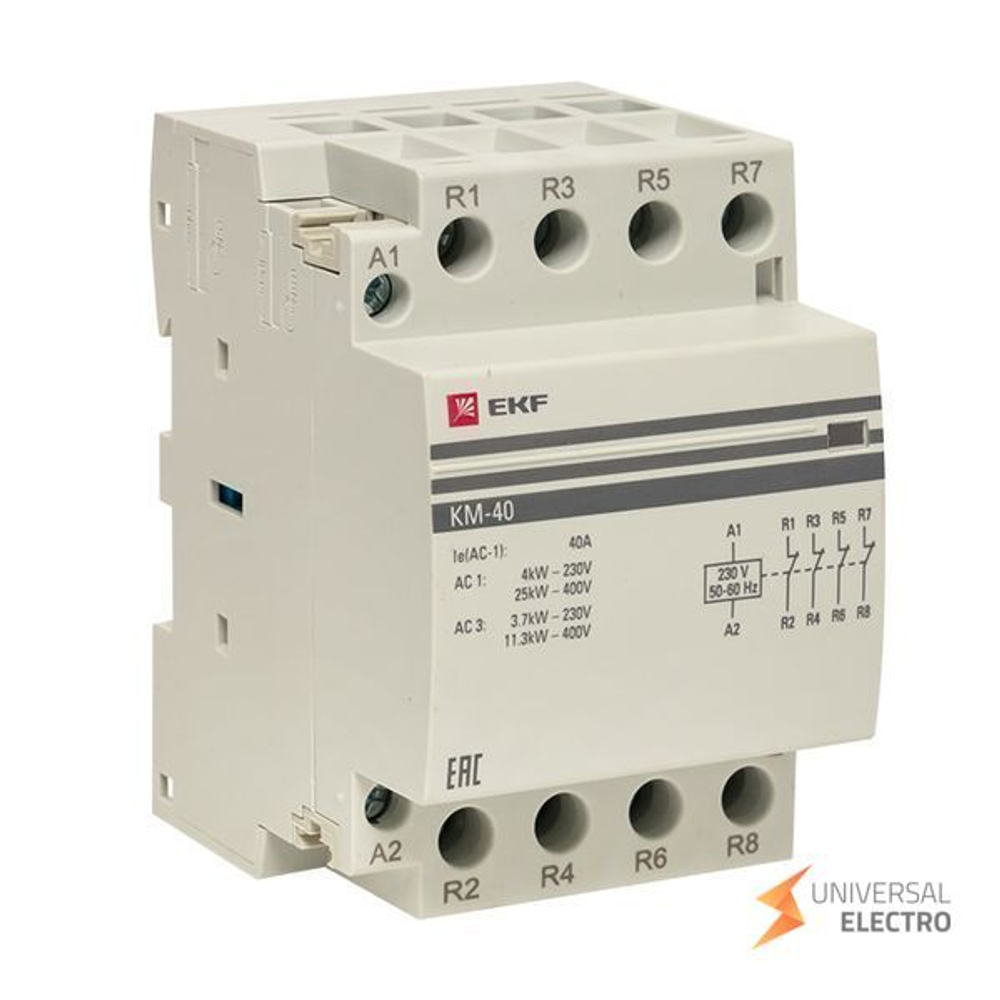 Контактор модульный КМ 40А 4NC (3 мод,) EKF PROxima