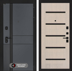 Входная дверь Лабиринт EVOLAB - 01 Беленый дуб, стекло черное