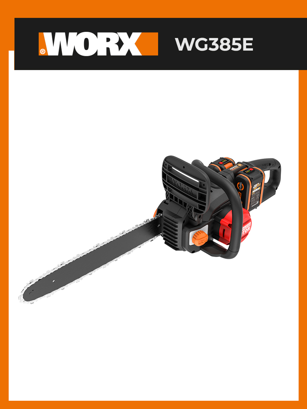 Цепная пила аккумуляторная WORX NITRO WG385E.9