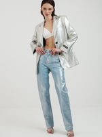 джинсы серебристые