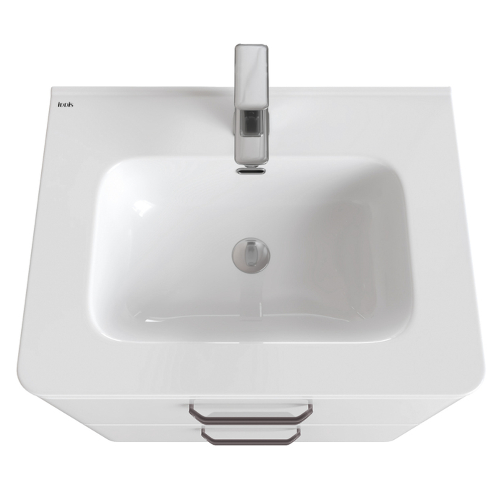 Тумба напольная с умывальником IDDIS Brick, белая, 60 см, BRI60WFi95K