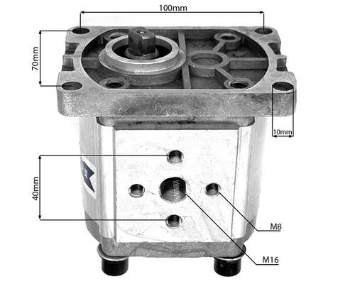 Гидравлический насос (шестеренчатый) CBT-F314 правого вращения, привод плоская, выход 90°