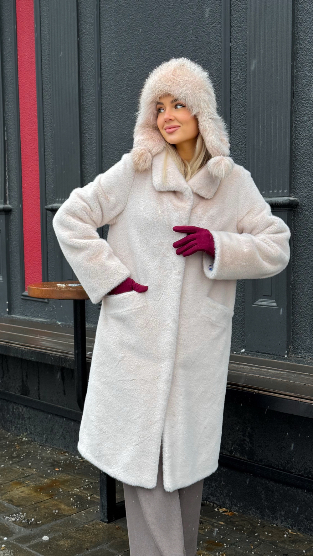 Эко - шуба норка в длине 100см воротник стойка