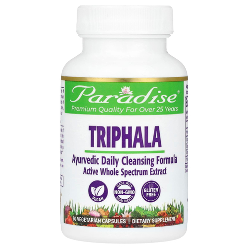 Paradise Herbs, трифала, 60 вегетарианских капсул