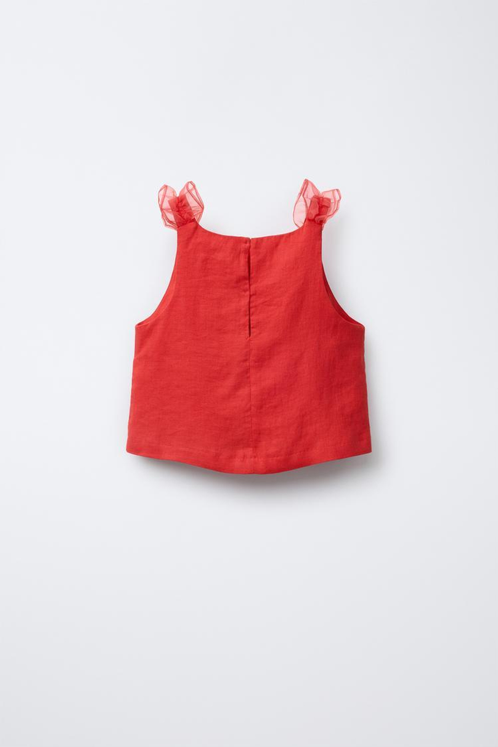 ZARA ТОП ИЗ 100% ЛЬНА, КРАСНЫЙ