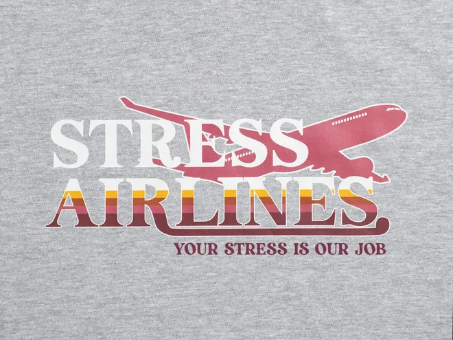 Футболка  STRESS  "Airlines" серая