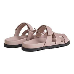 Hermes Chypre simple fashion one-word slippers women's pink, H222297Z 27