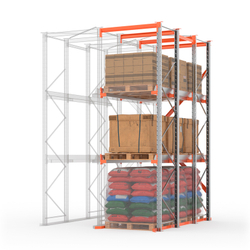 Секция доборная стеллажа набивного паллетного 4500х3300х1100 (85.1.5). Ярусы: пол+2