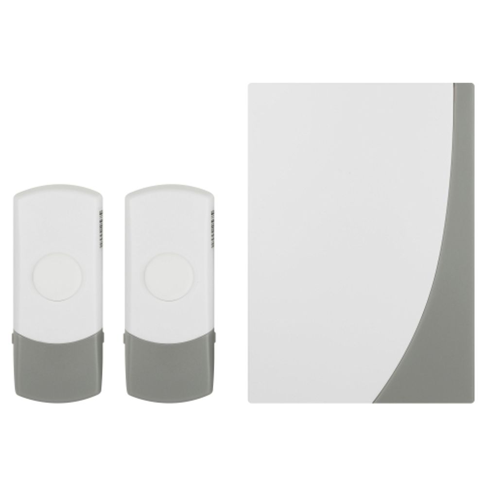 Звонок дверной ЭРА C91-2 беспроводной две кнопки белый с серым 2 мелодии