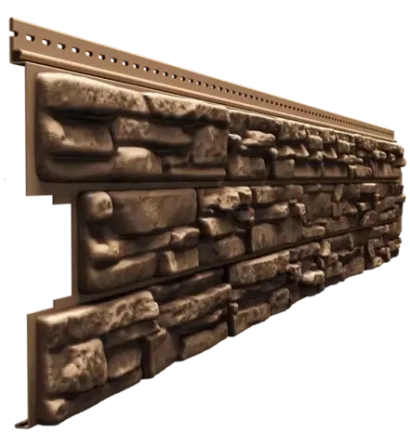 Сайдинг LUX под камень, Rocky, кедровый орех Döcke (Деке)