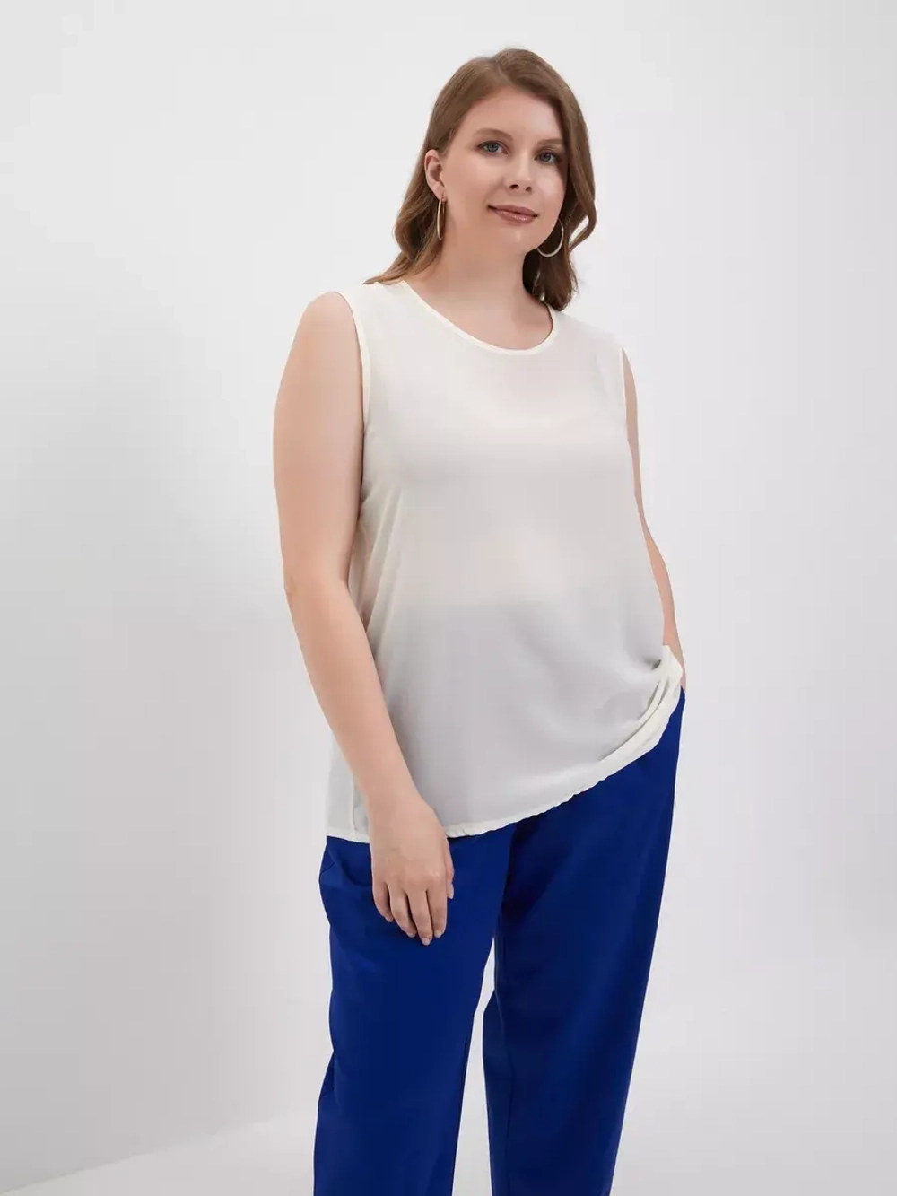 Майка, топ под пиджак однотонная