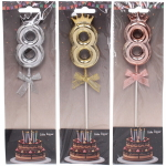 Топпер Цифра Королевский вечер «8» 22 см , микс