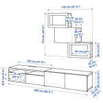 Комбинация для хранения ТВ - IKEA BESTÅ/BESTA, 190x42x240см, черный, БЕСТО ИКЕА