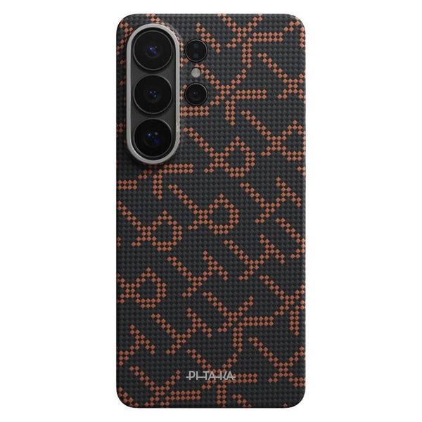 Чехол Pitaka Edge Case для Samsung S26 Ultra, Оранжево-чёрный | Orange Black