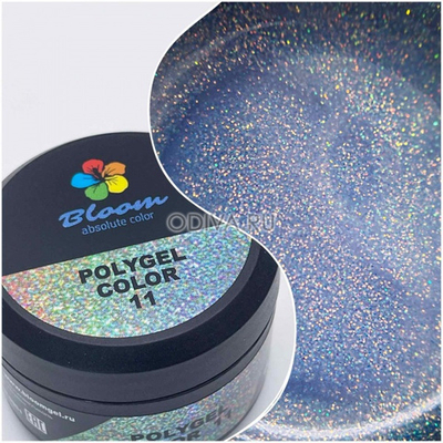Полигель Bloom 12 гр №11 прозрачный с блестками