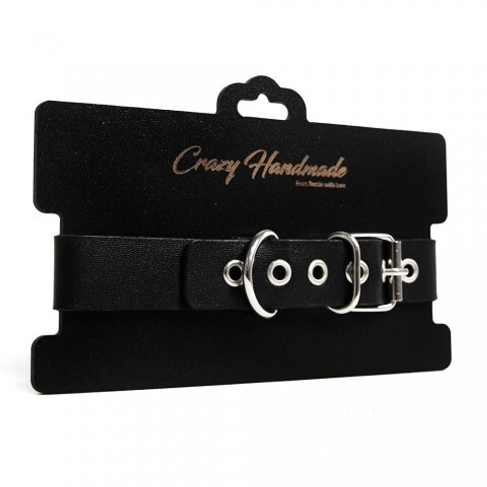 Ошейник однослойный, прямоугольной формы, чёрного цвета