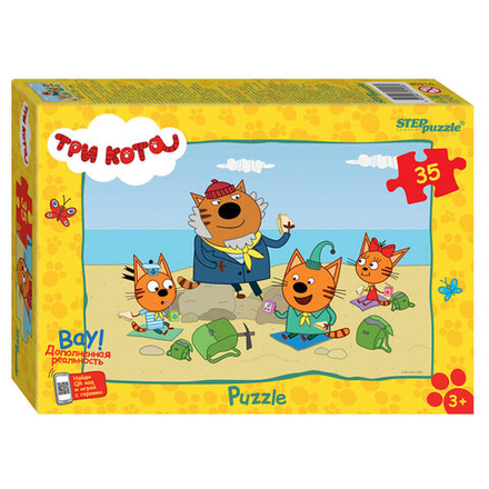 Пазлы 35 элементов 330*230мм. "Три кота (new 3)" АО "СТС"