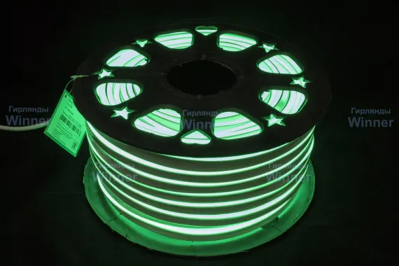 Гибкий Неон двухсторонний 7*15 мм., зеленые LED лампы 120 шт на 1 м, бухта 50 м, Winner (052.50.15.120G)