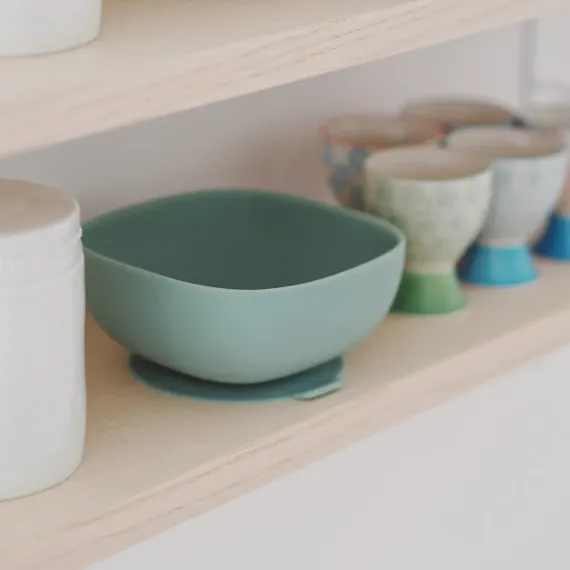 Миска из силикона Beaba Silicone Bowl With Suction Sage Green