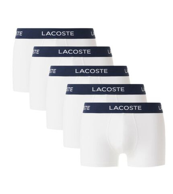 Мужские спортивные боксеры Lacoste Cotton Jersey Trunks 5P - белые