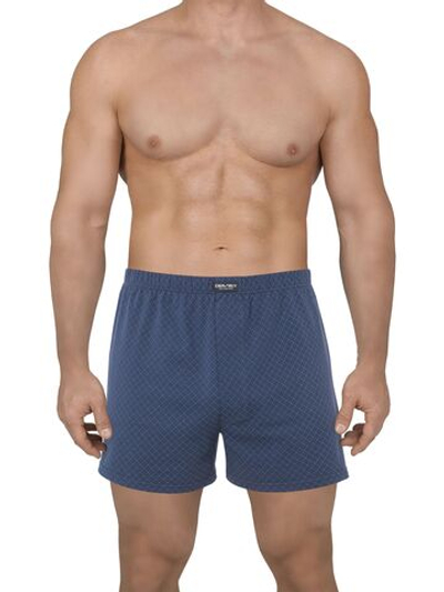 Мужские семейные трусы с рисунком-сеткой (Размер: XXXL) (Цвет: темно-синий)