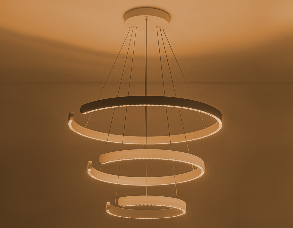 Светильник подвесной светодиодный FL5887/3 WH белый 90W 3000K/4200K/6400K D800/600/400*1200 (без ПДУ)