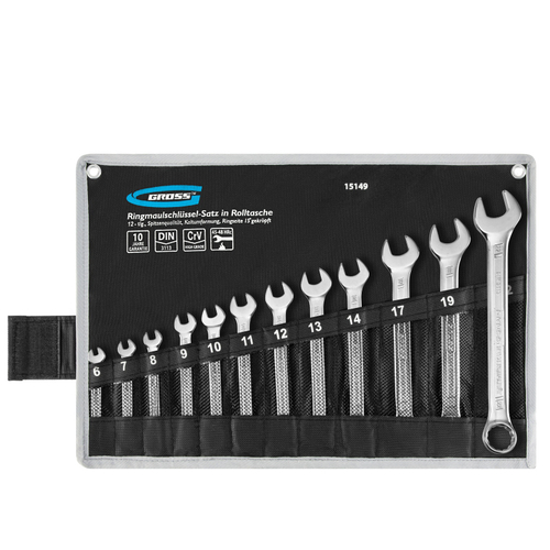 15149  Набор ключей комбинированных 6-22 мм, 12 шт, CrV