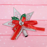 Верхушка на ёлку "Сияющая звезда" 10 см, серебро (Серпантин)