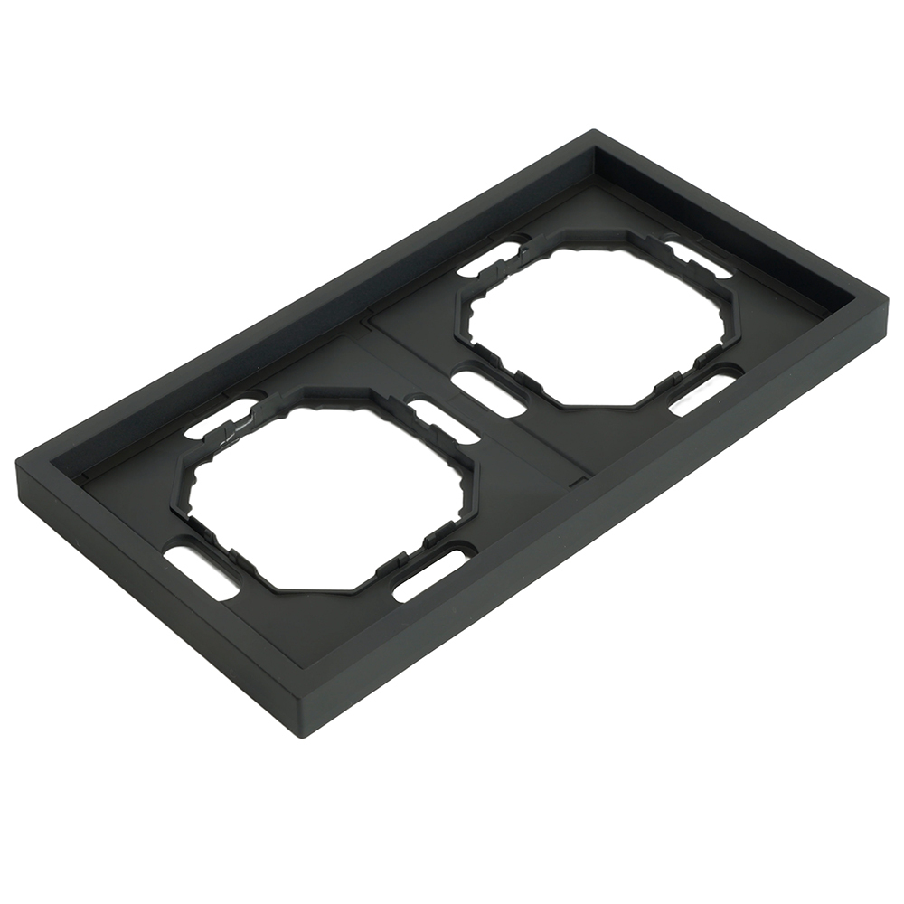 Рамка STEKKER, PFR00-5002-05 2-местная, серия Эмили, черный уголь, soft touch 49859