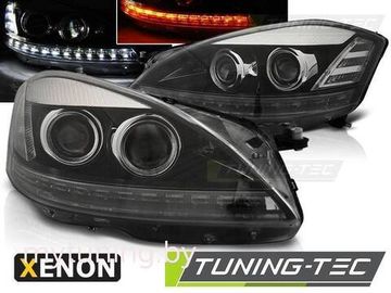 Передние фары Mercedes S W221 daylight hid black