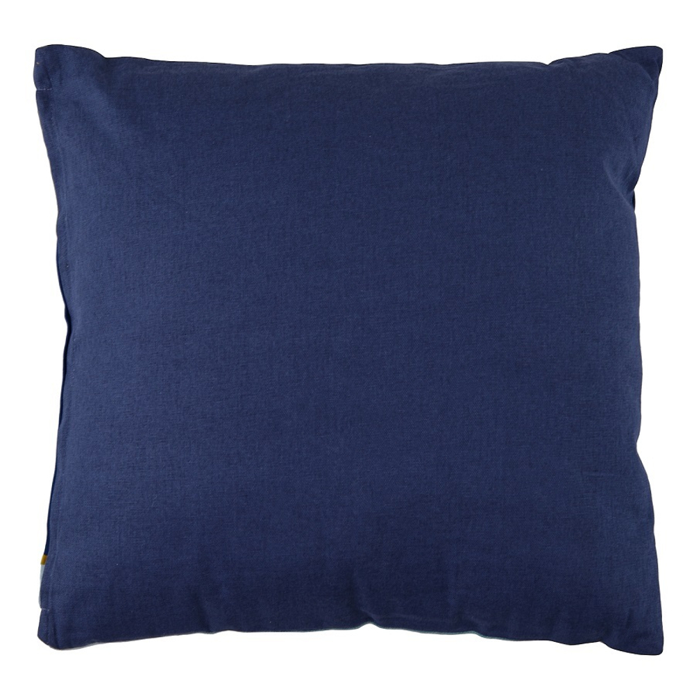 Подушка декоративная из хлопка синего цвета с авторским принтом из коллекции freak fruit, 45х45 см