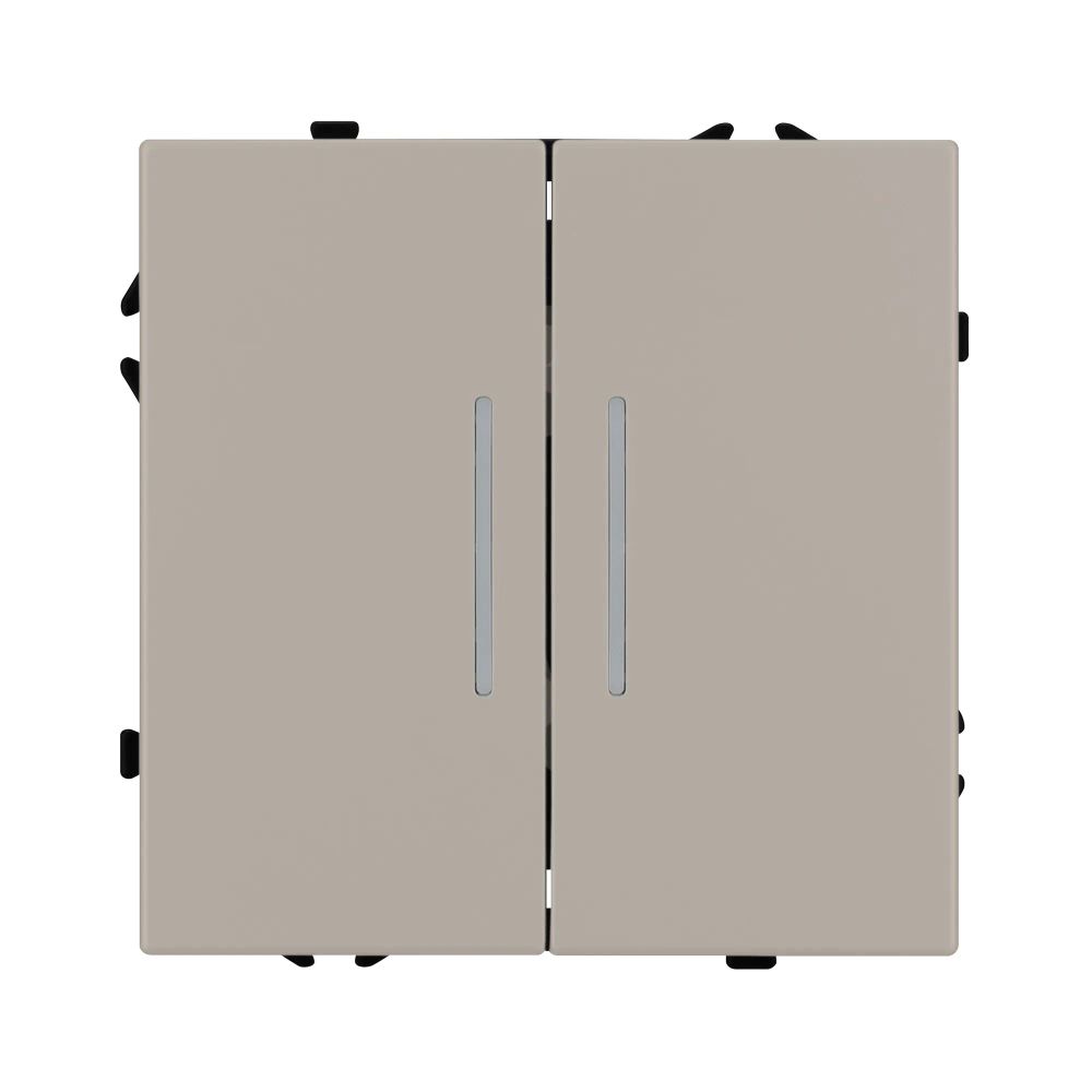 Механизм выключателя двухклавишный непроходной LED SWT-NOBE-MK02-SFPL-L-CA (230V, 10A) (Arlight, Кашемир) 059417