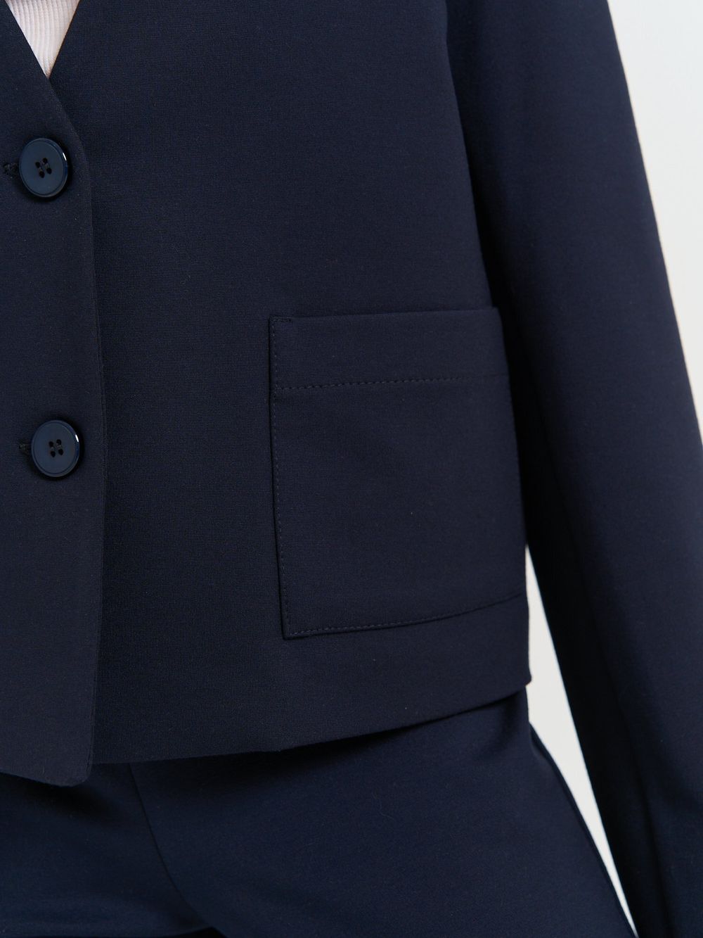 Жакет укороченный для девочки "Синий" 7+