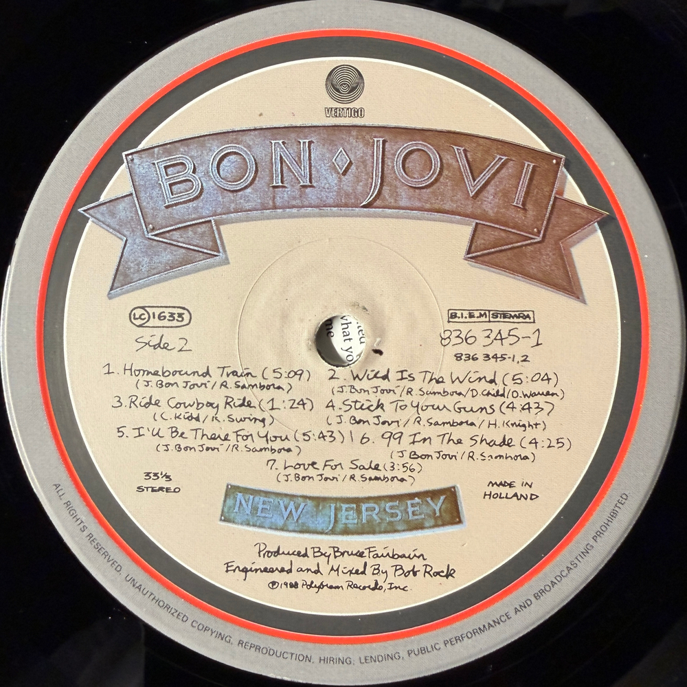 Bon Jovi - New Jersey (Голландия 1988г.)