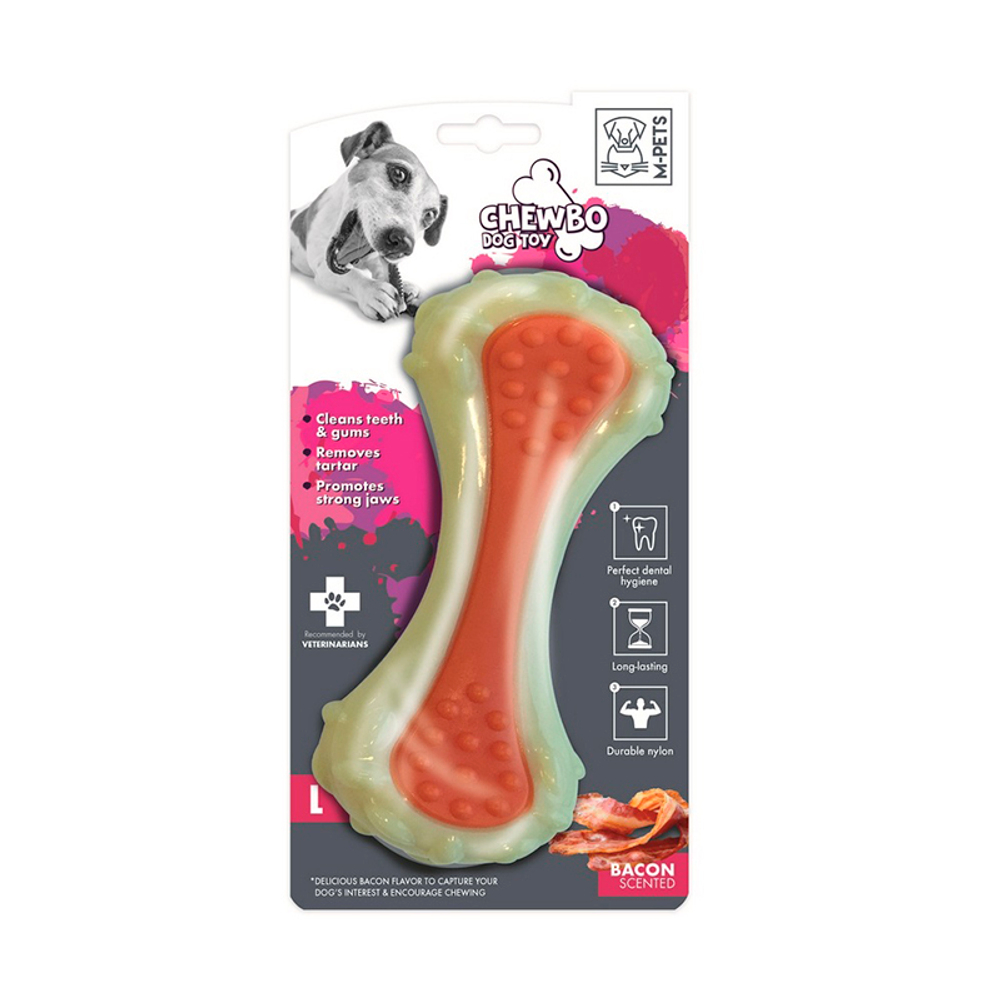 Игрушка M-PETS кость"CHEWBO"с ароматом бекона, нейлон, размер L, 20,2 см для собак