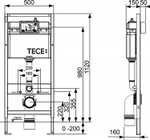 Инсталляция TECE TECEbase для подвесного унитаза с клавишей черный матовый K447407