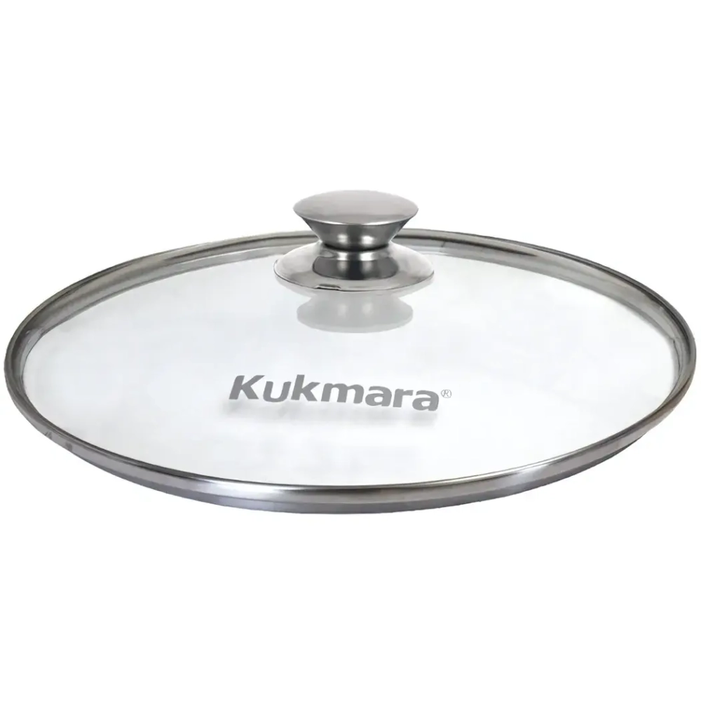 Крышка стеклянная 200мм, с ободом и ручкой из нерж.стали, деколь серая