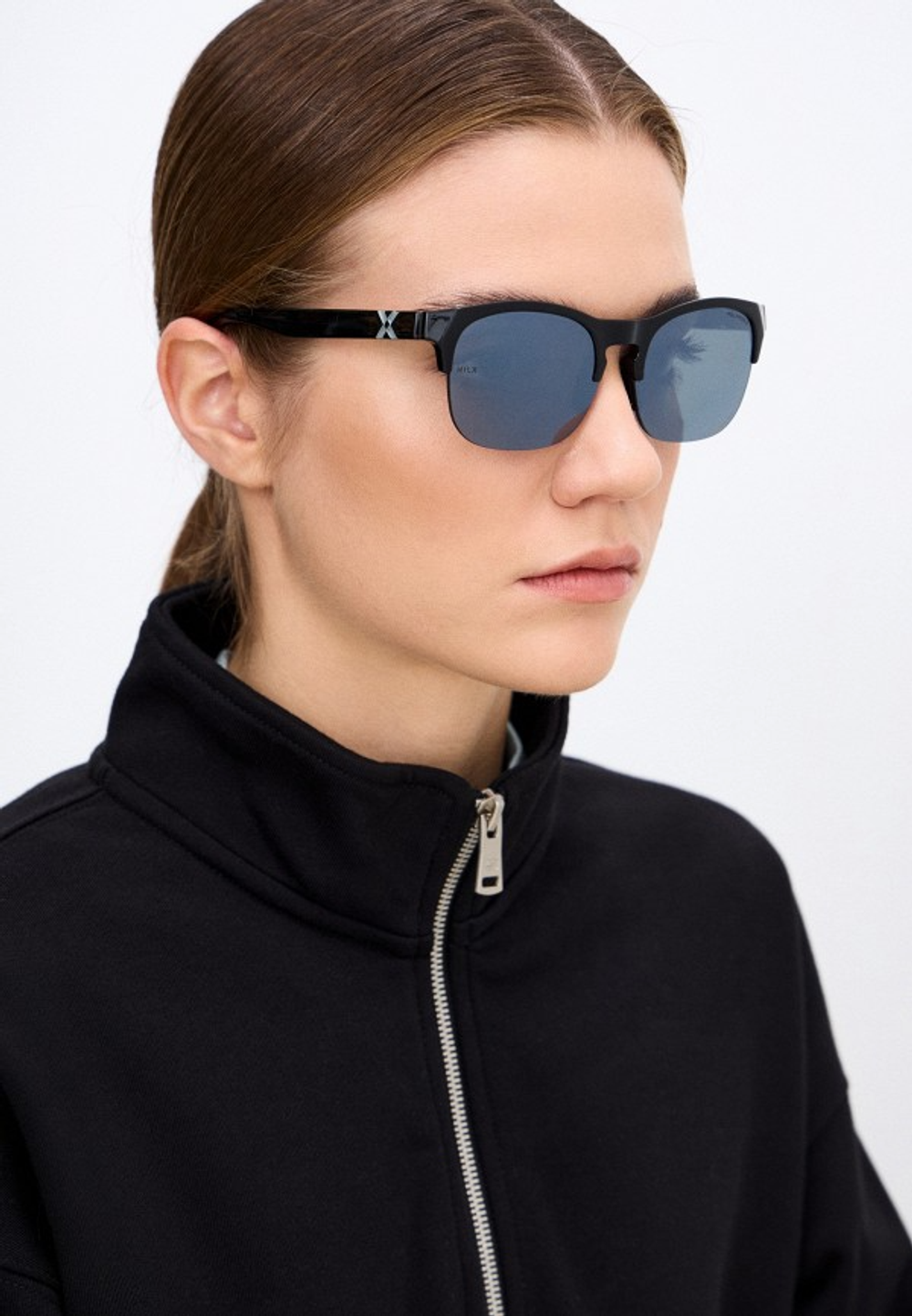 Спортивные очки HILX Interloop Shiny Solid Black / Black Mirror Polarized Lens