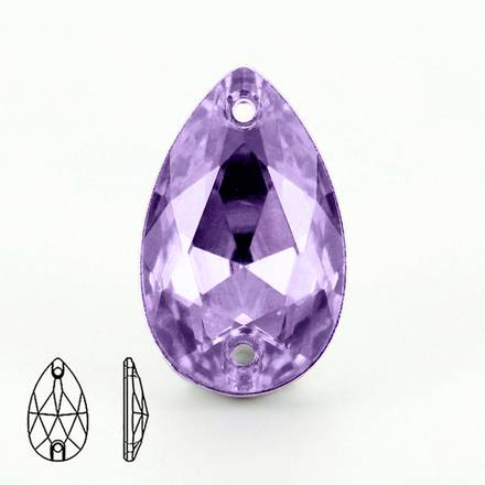 Стразы пришивные из стекла, цвет Tanzanite, форма Teardrop / Pear