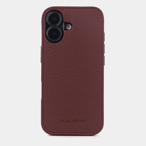 Чехол-накладка для iPhone 17 из кожи теленка, бордового цвета
