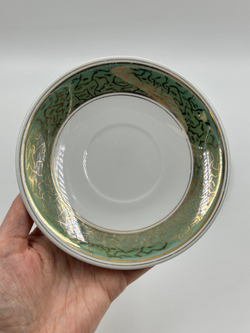 Чайное трио с зелёной каймой