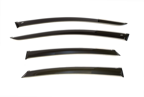 Дефлекторы боковых окон Cobra Tuning на Hyundai Sonata  (LF) Sd 2014- широкие хромированный молдинг арт.HE25914CR