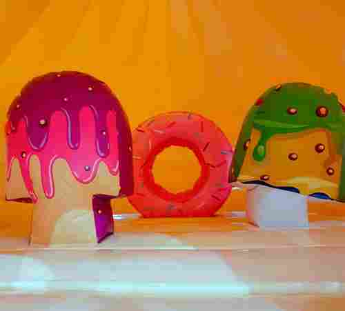 Надувной коммерческий батут "Торт" с окошками, 4x4x3,5 м