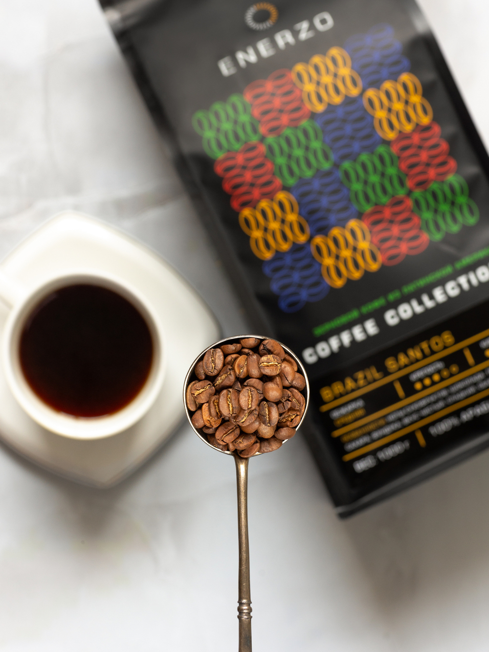 Кофе зерновой Enerzo Бразилия Сантос - 1кг